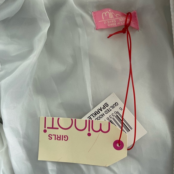 Minot Girls White Pea Puffer Coat size 2-3 Years - Picture 3 of 3